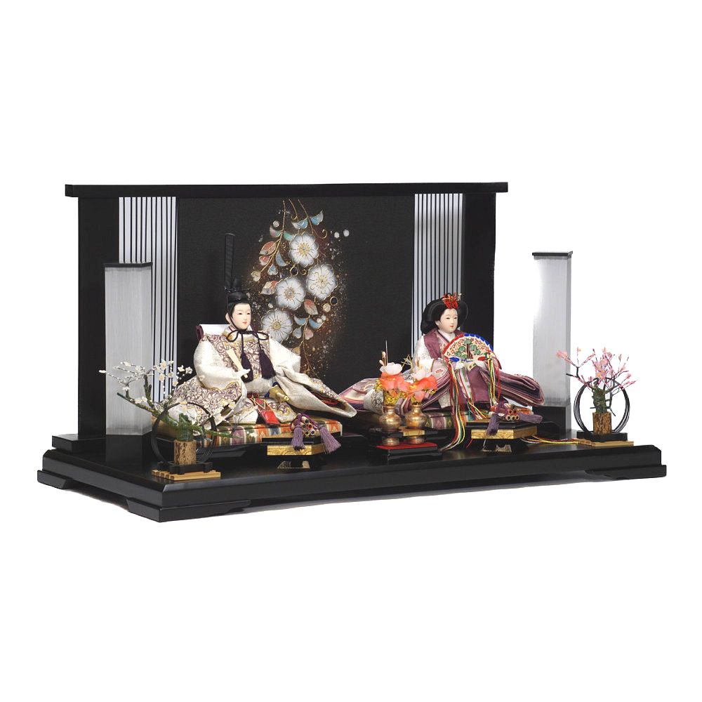 【雛人形】京十番 金襴(白・薄紫) 親王飾り | 博暁作_2
