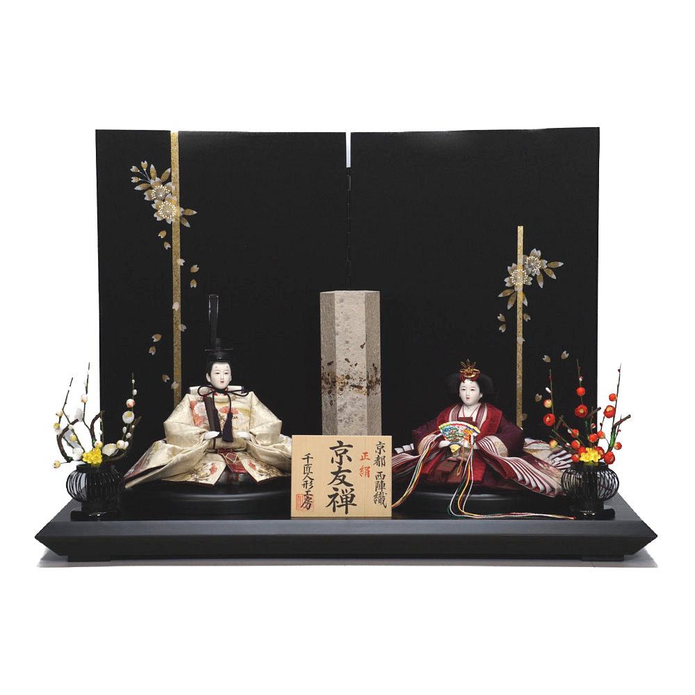 【雛人形】京十番 京友禅(鶴) 親王飾り | 千匠作