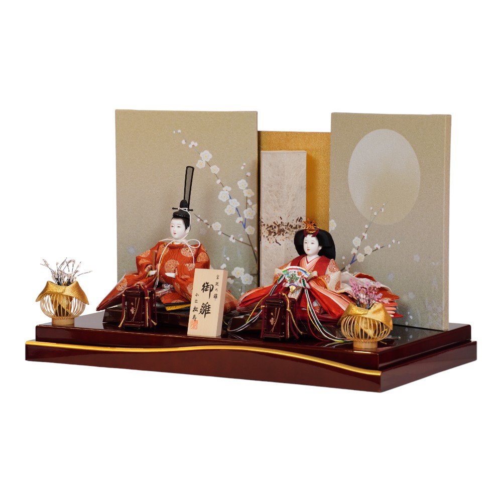 【雛人形】京十一番 平安 雲立涌向鶴文様 親王飾り | 小出松寿作_1