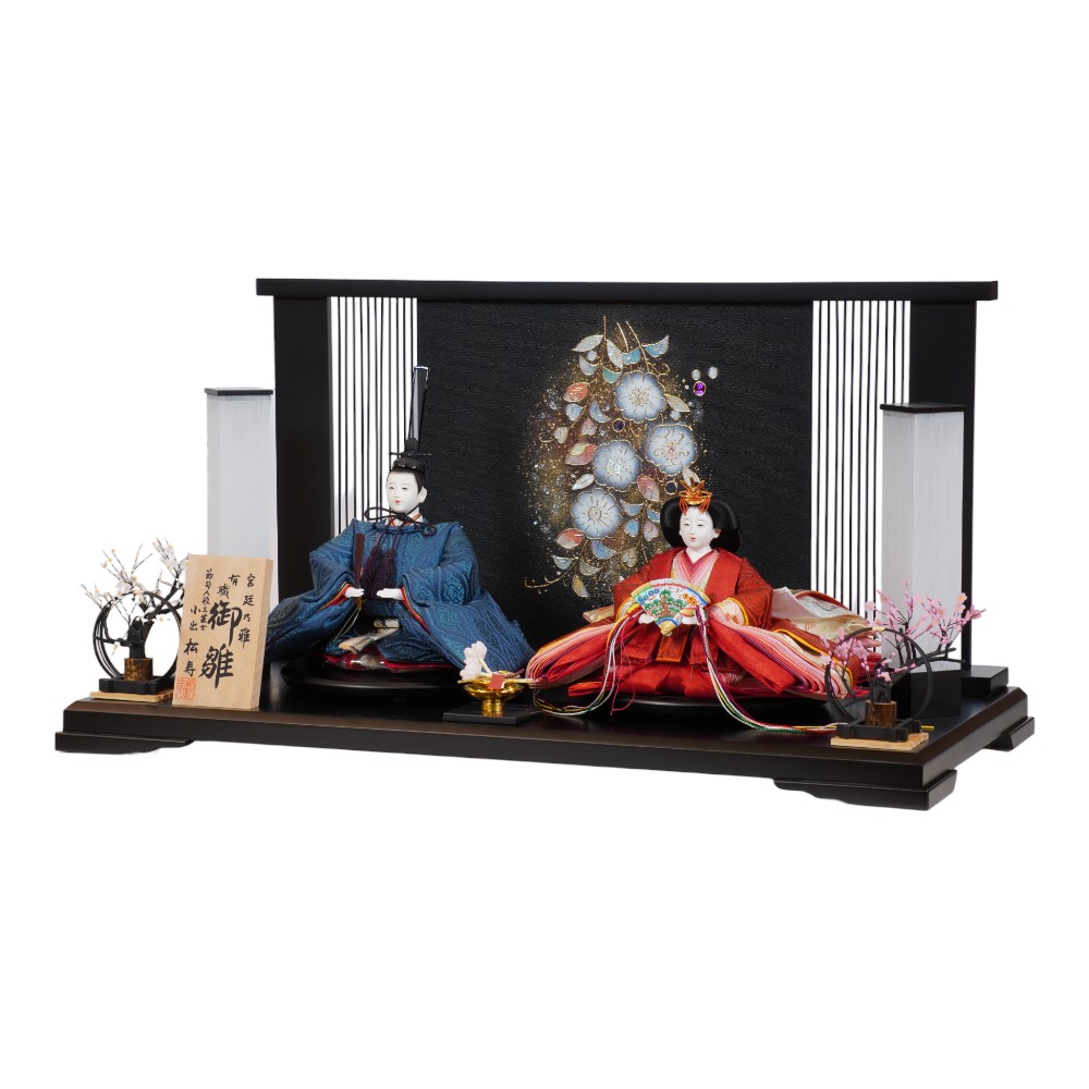 【雛人形】京十番 高雄 雲立涌文様 泥染め 親王飾り | 小出松寿作