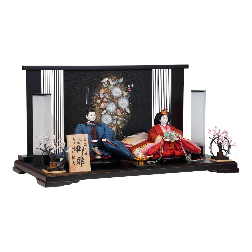 【雛人形】京十番 高雄 雲立涌文様 泥染め 親王飾り | 小出松寿作