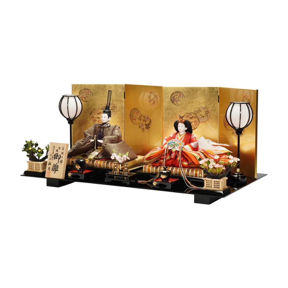 【雛人形】京十番 貴船 麹塵 桐竹鳳凰文様 親王飾り | 小出松寿作_1