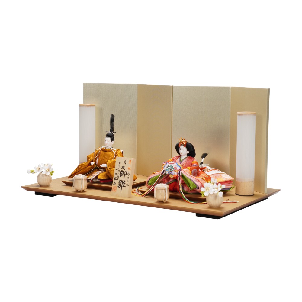 【雛人形】京十二番 黄櫨染 桐竹鳳凰文様 親王飾り | 小出松寿作_1