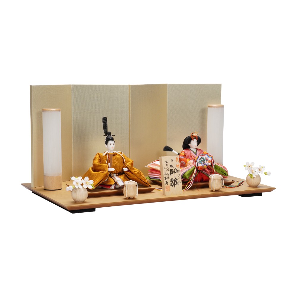 【雛人形】京十二番 黄櫨染 桐竹鳳凰文様 親王飾り | 小出松寿作_2