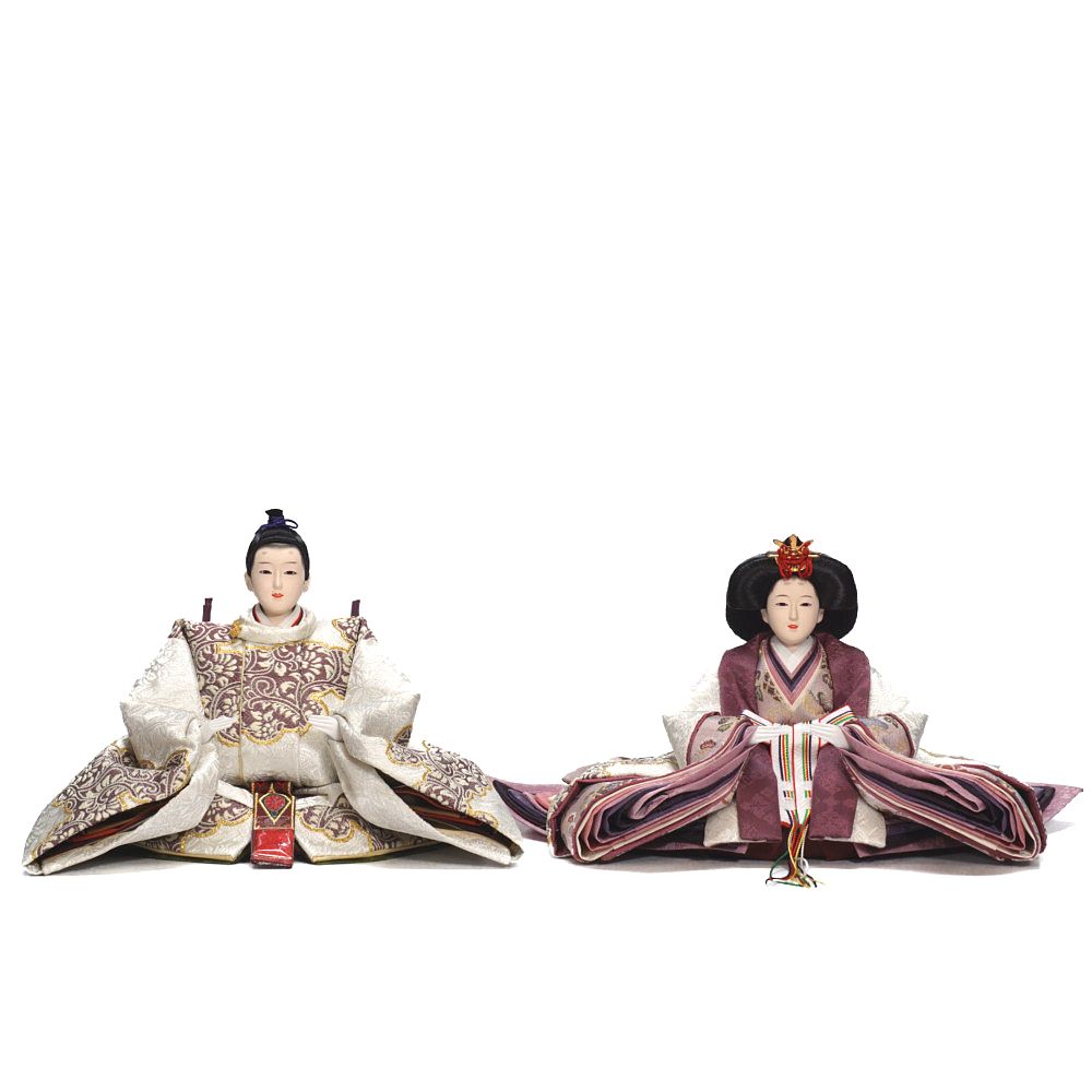 【雛人形】京十番 金襴(白・薄紫) 親王飾り | 博暁作_3