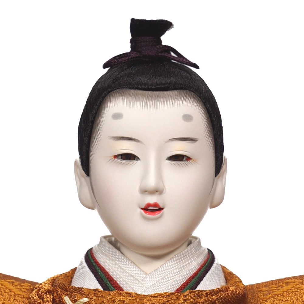 【雛人形】京十番 黄櫨染 桐竹鳳凰文様 親王揃い収納飾り | 小出松寿作