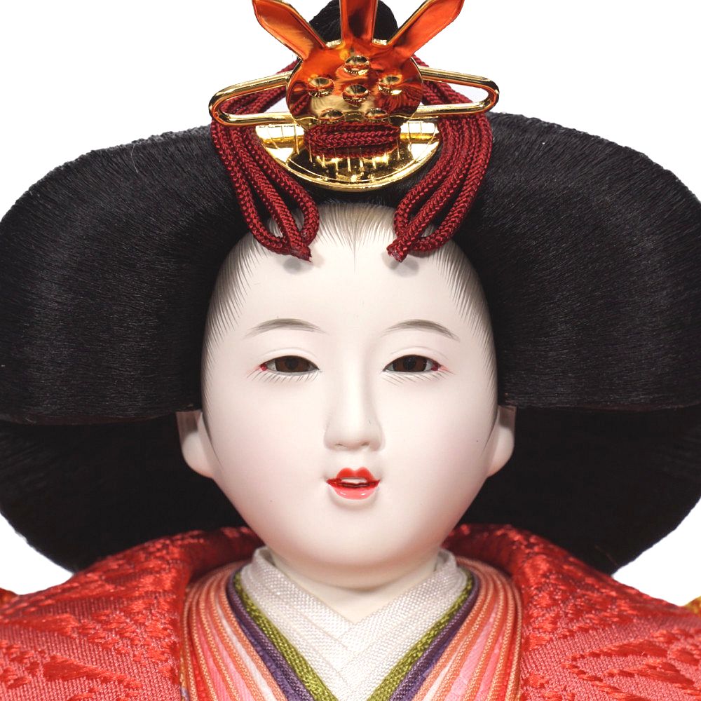 【雛人形】京十番 黄櫨染 桐竹鳳凰文様 親王揃い収納飾り | 小出松寿作