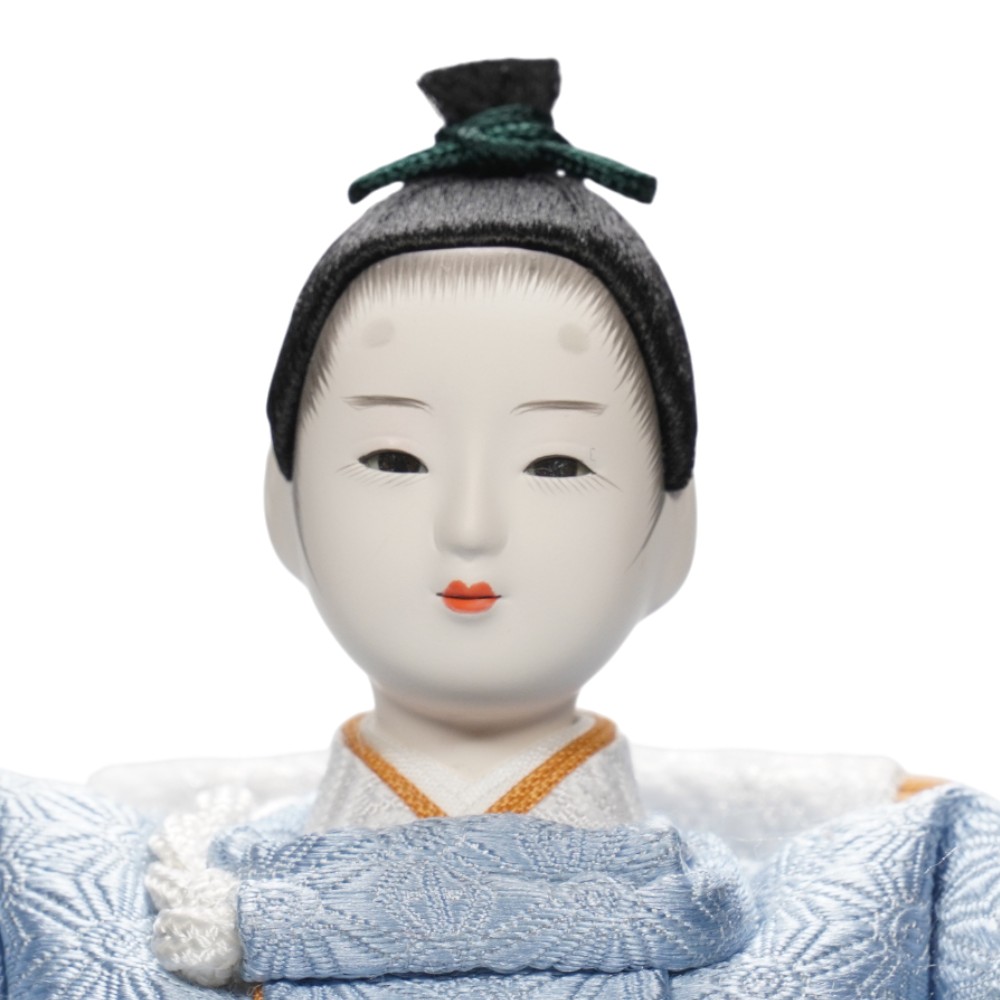 【雛人形】「葵」 麻の葉に京刺繍桜(水色・ピンク) 親王飾り | 柴田家千代作_5