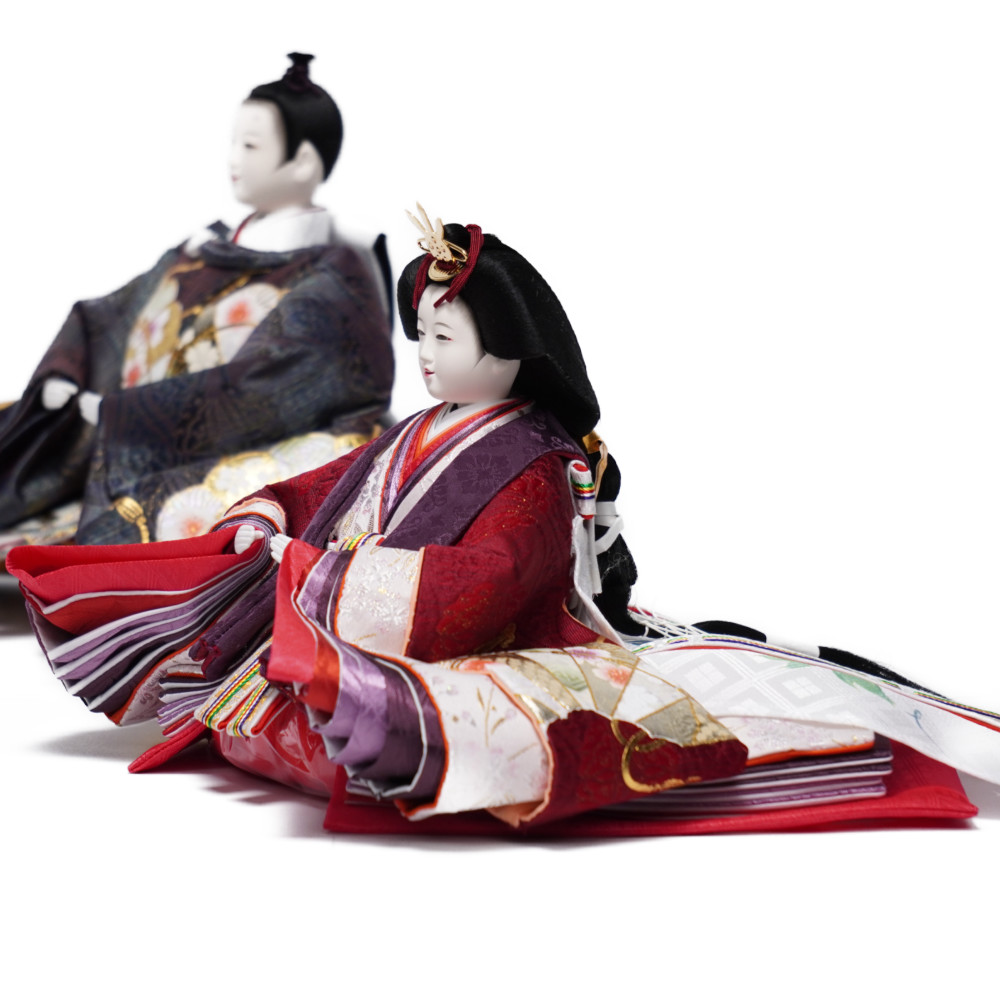 【雛人形】三五 研ぎ出し曙塗 五人揃い三段収納飾り | 雛聖作_5