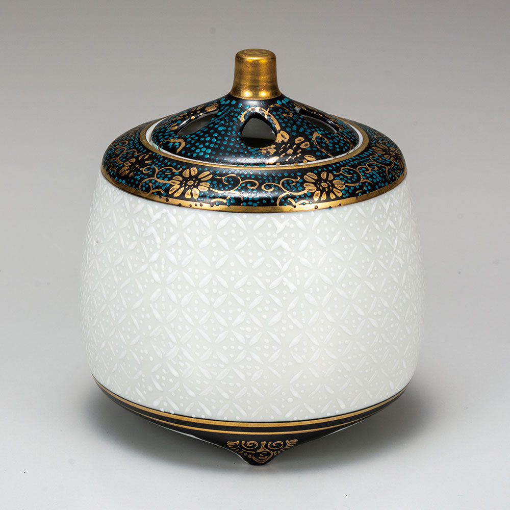 九谷焼 3号香炉 白粒 香炉 仏具 陶器