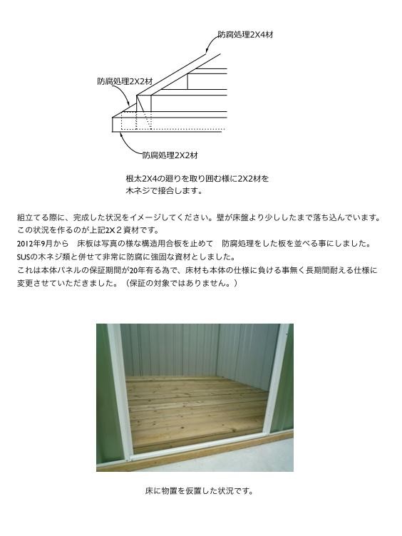 ユーロ物置 3008K2 若草色 木製床セット (物置本体 木製床 木製床用アンカー) 片流れ屋根 二枚扉 - 1