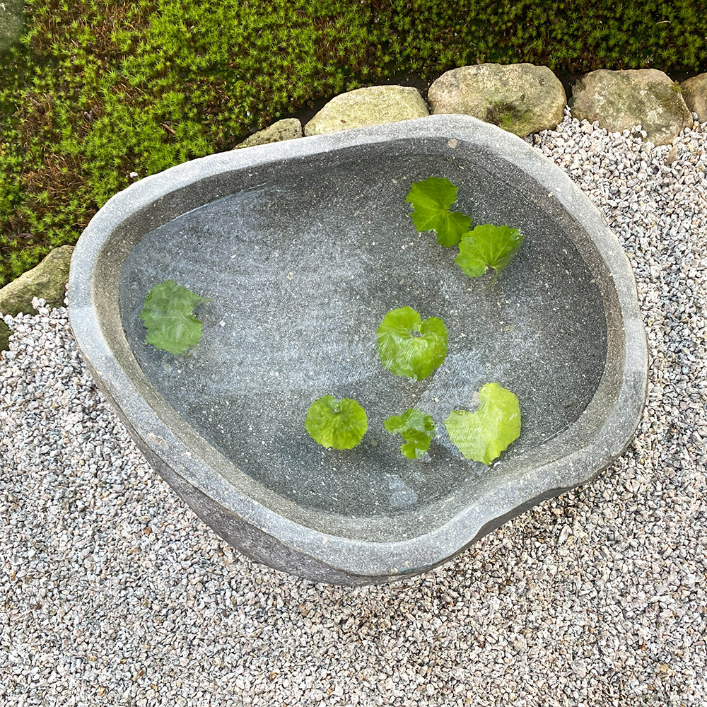 大型 睡蓮鉢 石 手水鉢 Amazon｜つくばい 織部両手鉢　水盤　御手水　つくばい　メダカ鉢　睡蓮鉢 おしゃれ 庭 メダカ鉢 水鉢 工芸品