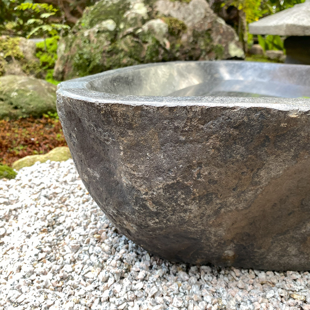 つくばい 手水鉢 水鉢 睡蓮鉢 石 大型 蹲 スイレン鉢 ハス鉢 水盤 坪庭