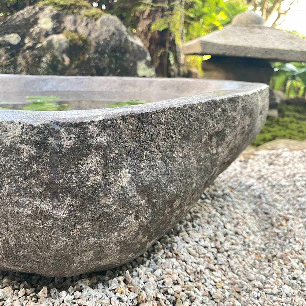 つくばい 手水鉢 水鉢 睡蓮鉢 石 大型 蹲 スイレン鉢 ハス鉢 水盤 坪庭
