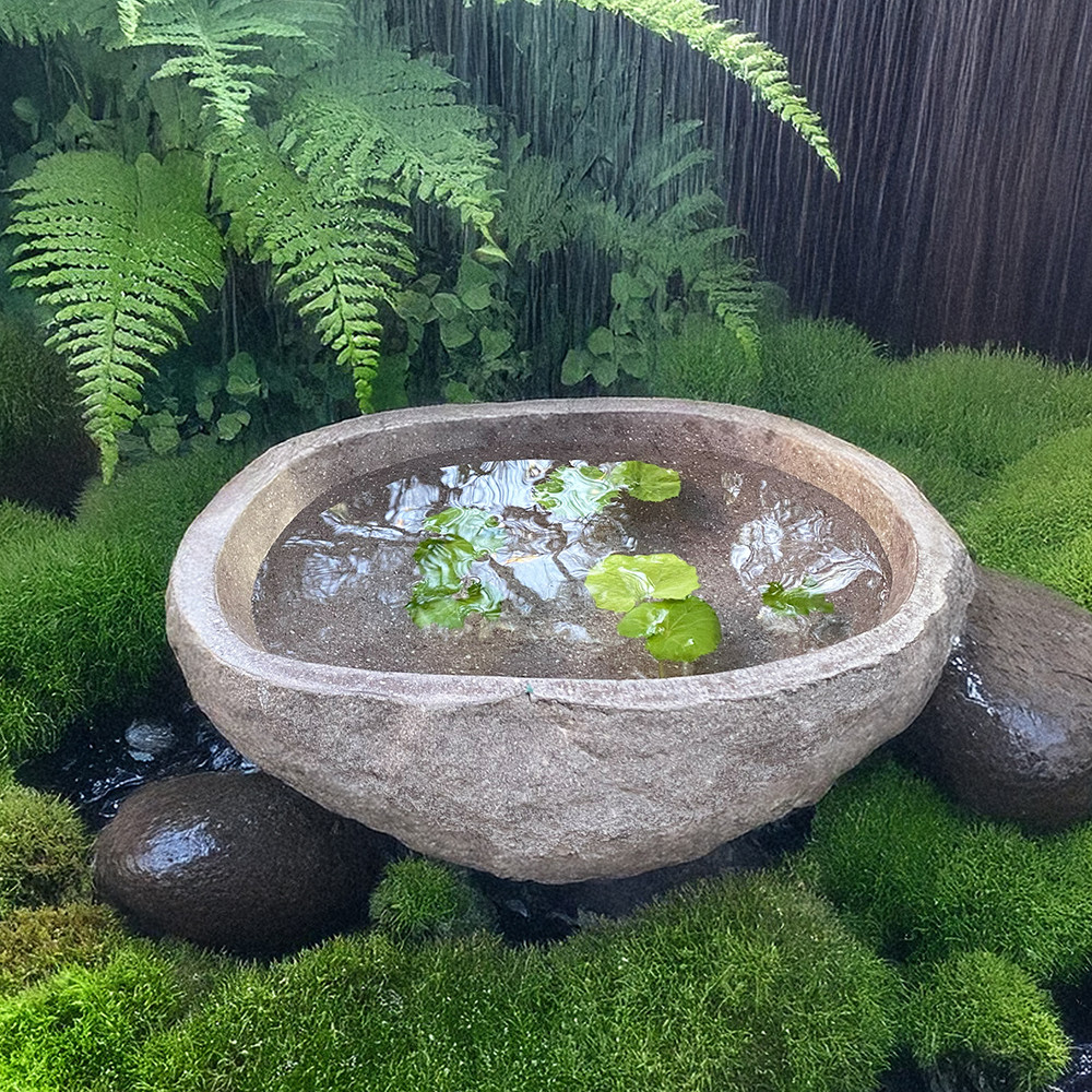 ◆つくばい石(人工石)竹・手水鉢　和風庭園 magnet_177665082600.jpg