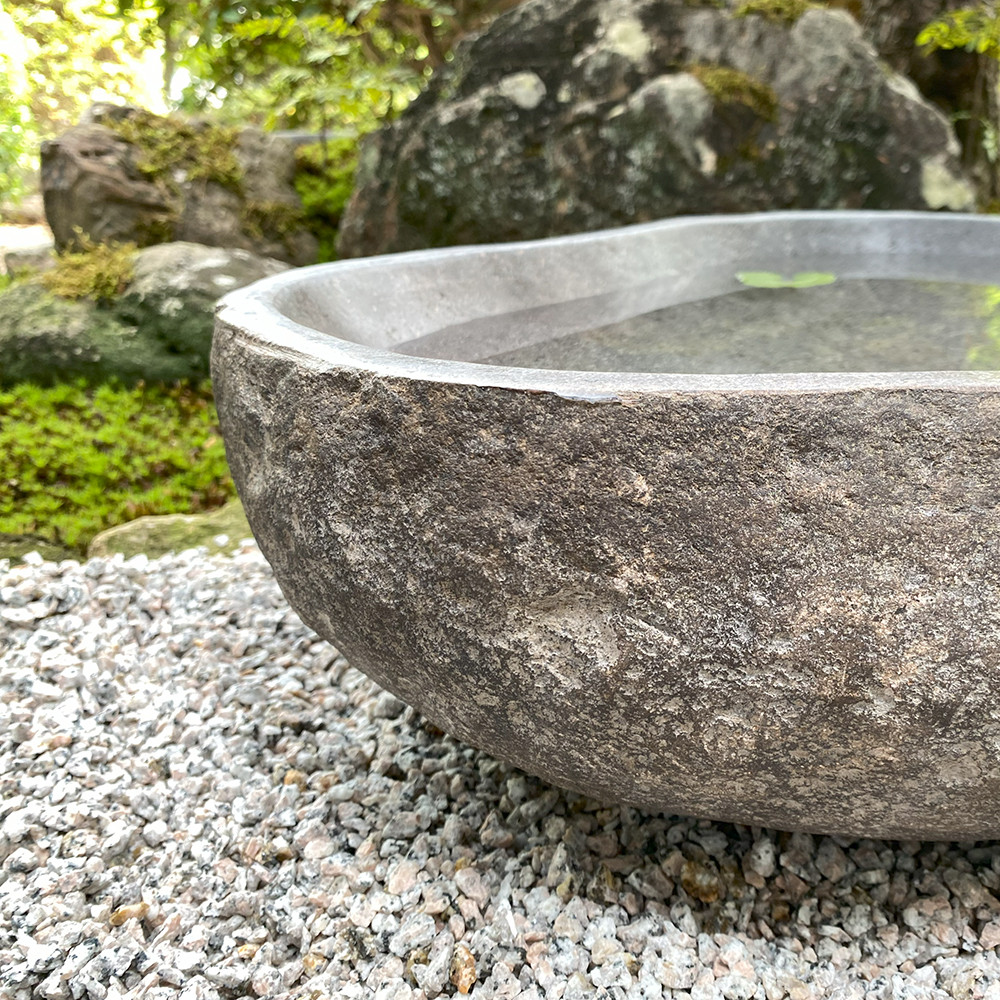 つくばい 手水鉢 水鉢 睡蓮鉢 石 大型 蹲 スイレン鉢 ハス鉢 水盤 坪庭