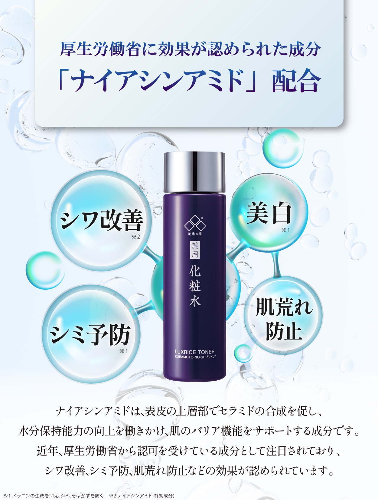 蔵元の雫 薬用美白シワ改善ローション20ml お試しサイズ 美白化粧水
