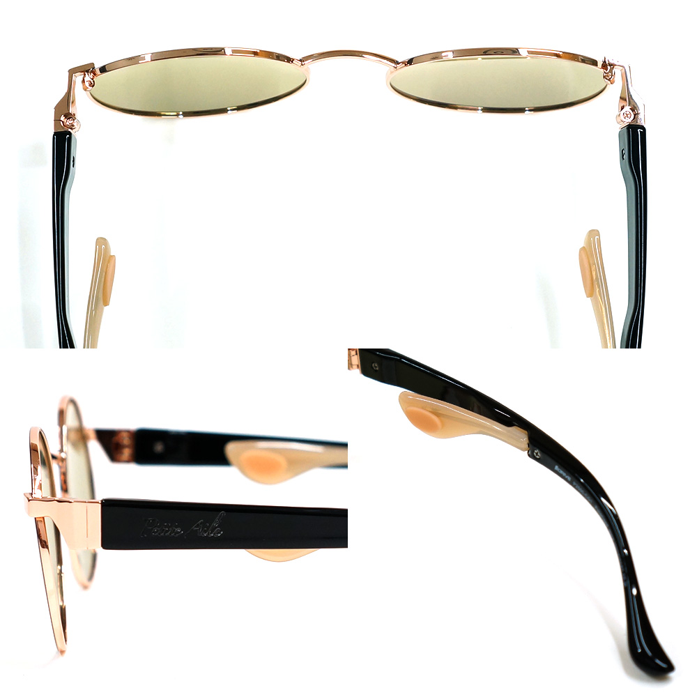 サングラス レディース メンズ 偏光 UV 400 紫外線 カット ラウンド 丸 鼻に跡がつかない 鼻パッドなし IZONE NEW YORK Petite Aile プティエル P2500A-CG 爆買の画像