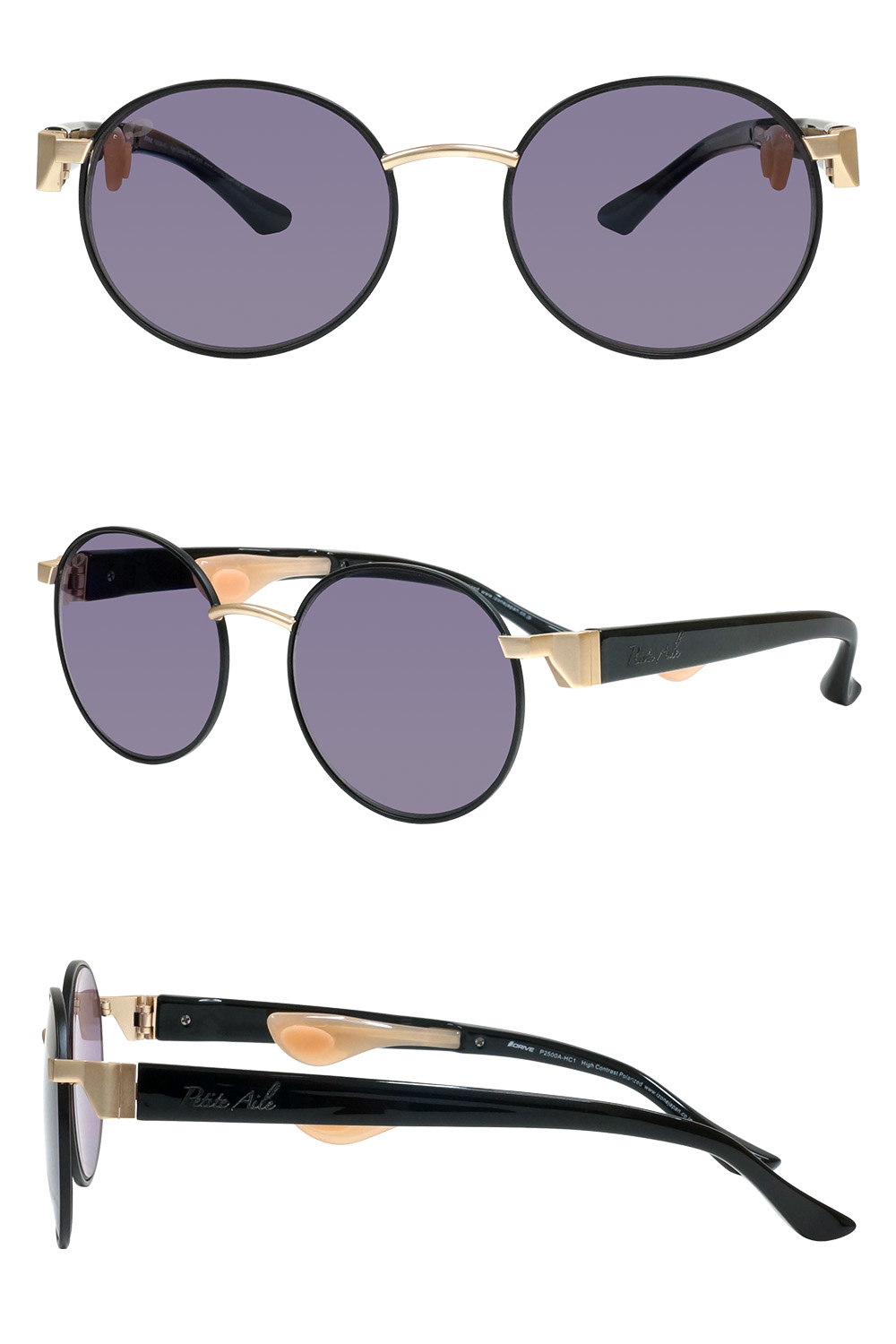 サングラス レディース メンズ 偏光 UV 鼻あて なし 鼻に跡がつかない 紫外線 カット 父の日 IZONE NEW YORK  Petite Aile プティエル P2500A-HC 爆買の画像