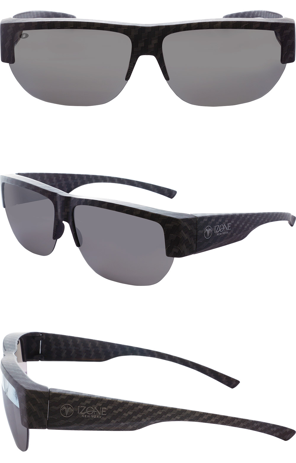 メガネの上からかけられる スポーツタイプ オーバーサングラス 高品質偏光レンズ ハーフリム アイゾーン ブランド iDriveID-P488