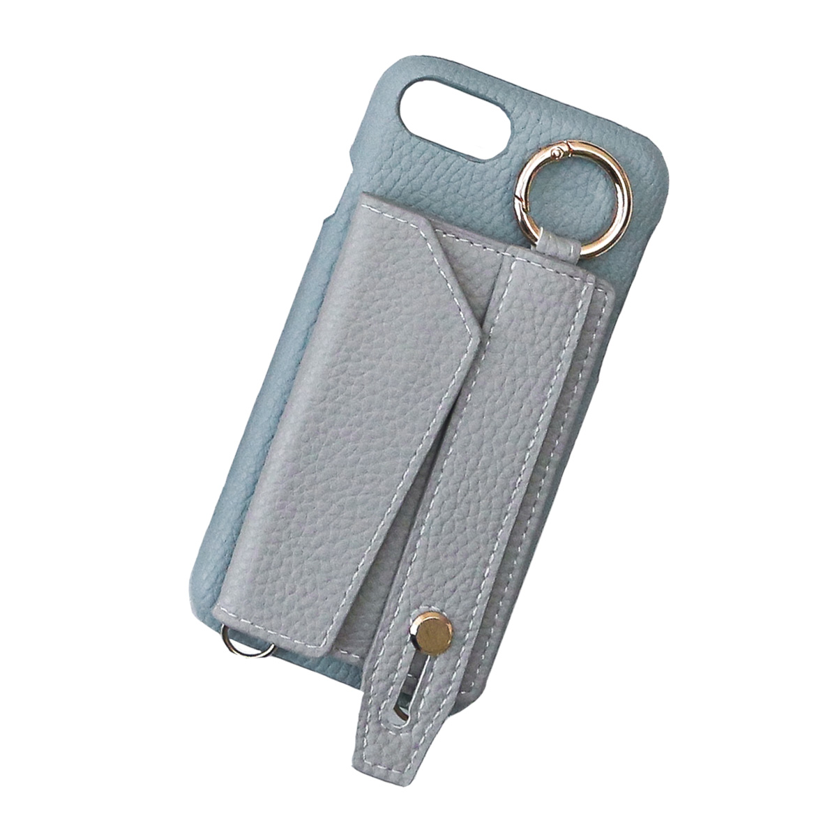 iPhone 8Plus ケース ショルダー アイフォン8 7プラス ベルト リング カバー カード収納 「 背面 カードポケット付き バイカラー 」｜izu｜05