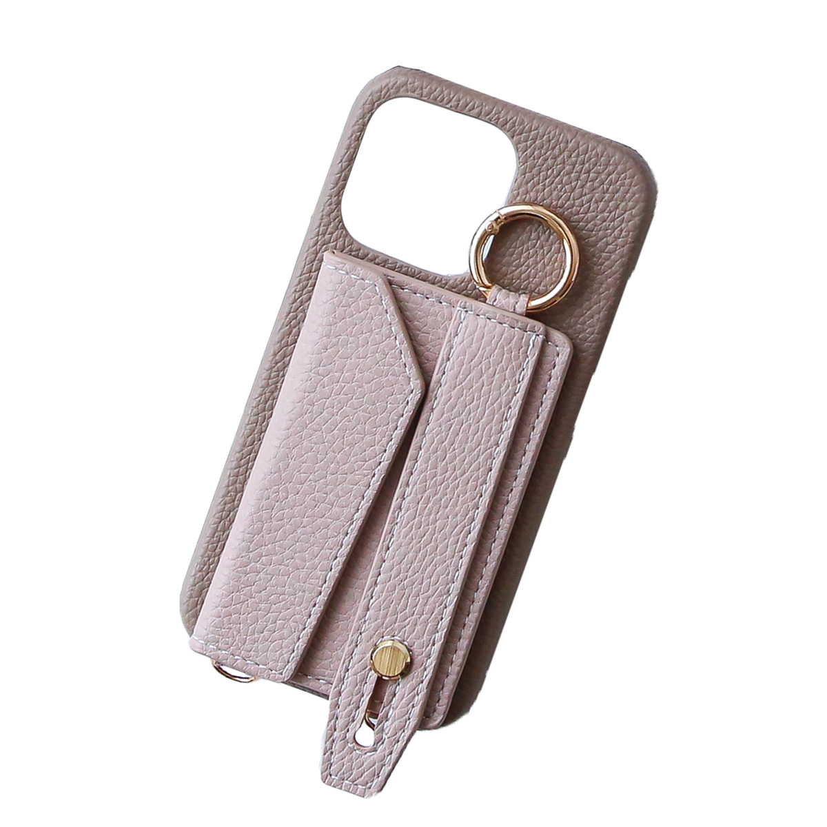 iPhone15 ケース ショルダー アイフォン15 ベルト リング カバー カード収納 「 背面 カードポケット付き バイカラー 」｜izu｜03