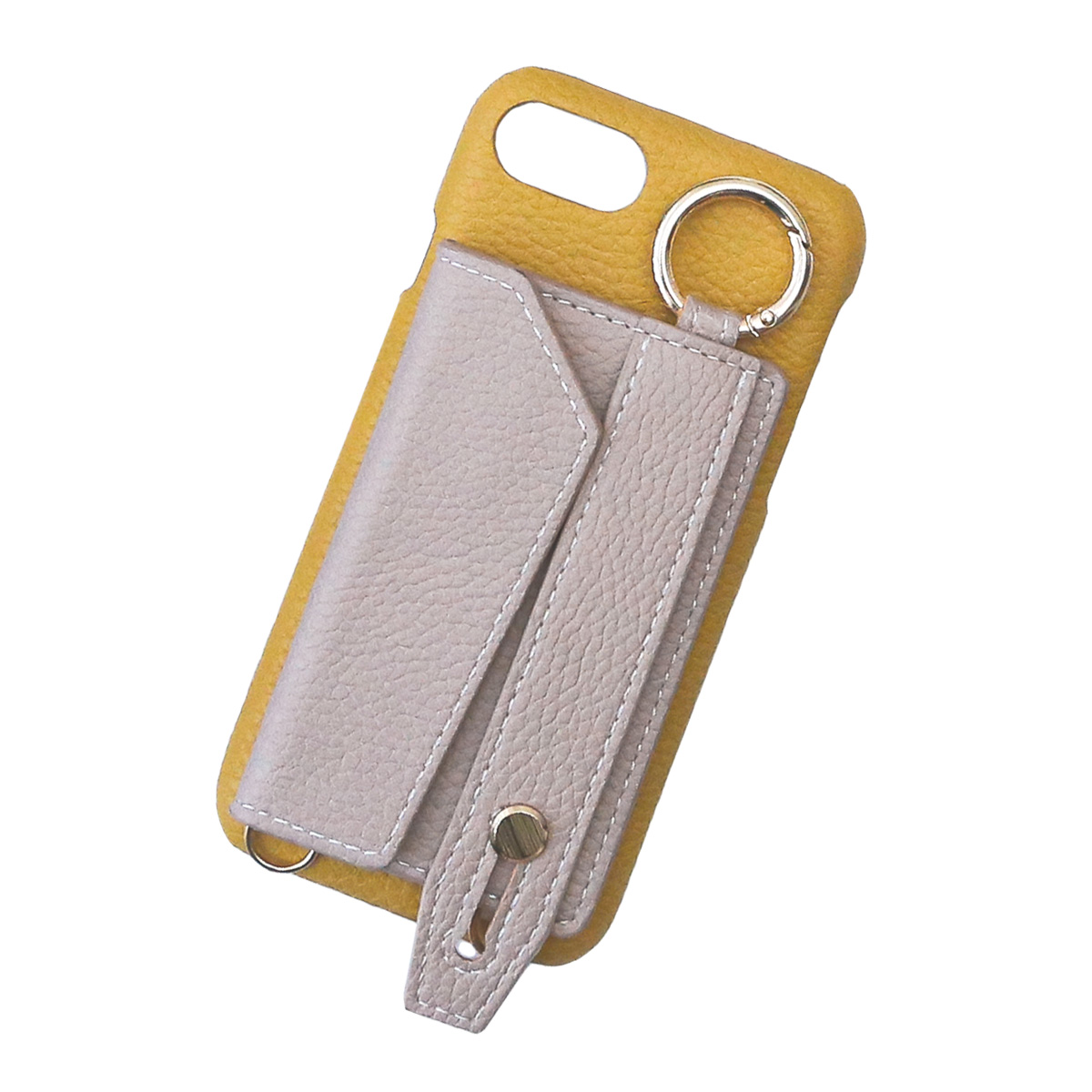 iPhone 8Plus ケース ショルダー アイフォン8 7プラス ベルト リング カバー カード収納 「 背面 カードポケット付き バイカラー 」｜izu｜09