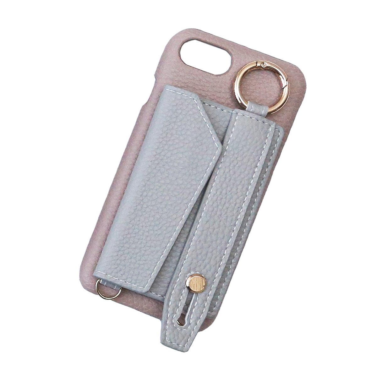 iPhone11 ケース ショルダー アイフォンイレブン ベルト カバー リング カード収納 「 背面 カードポケット付き バイカラー 」｜izu｜04