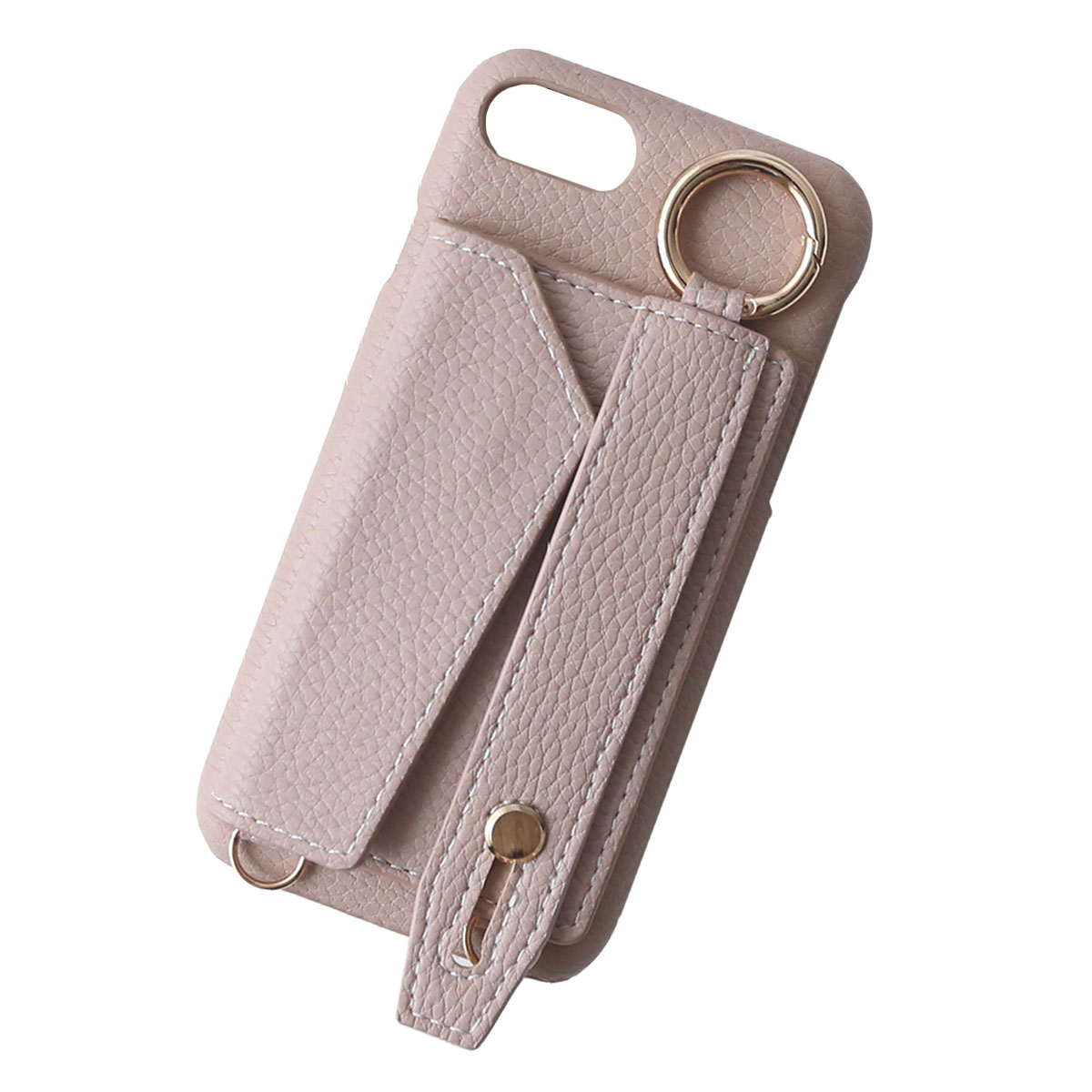 iPhone 8Plus ケース ショルダー アイフォン8 7プラス ストラップ 名前 リング カード収納 カバー 「 背面 カードポケット 調整可能 ロングベルト付き 」｜izu｜03
