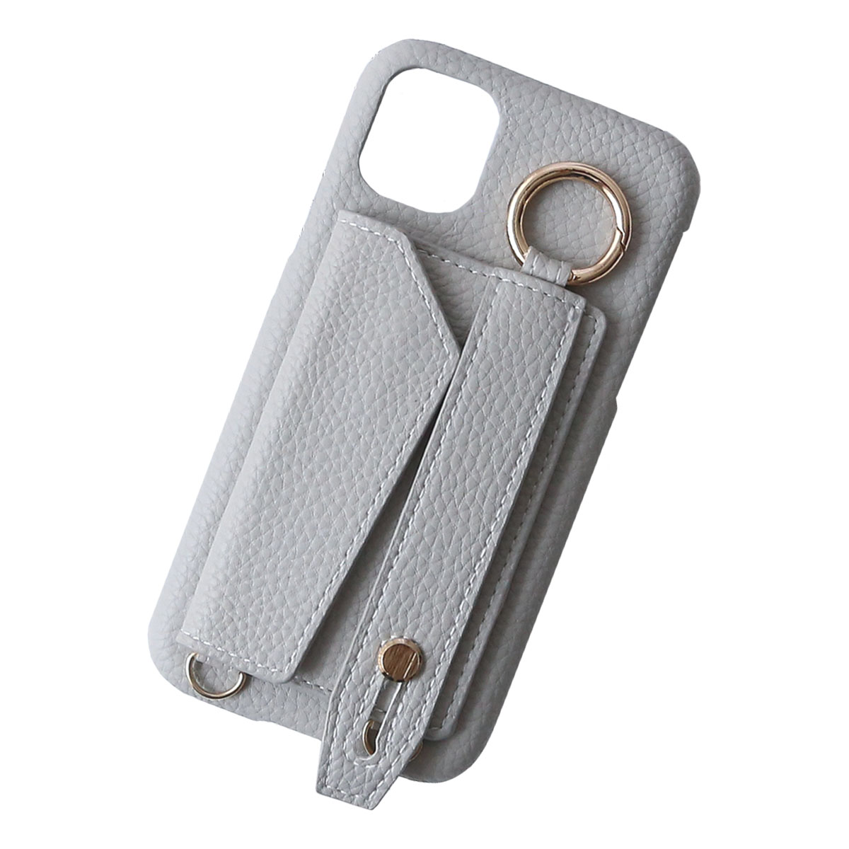 iPhone 8Plus ケース ショルダー アイフォン8 7プラス ストラップ 名前 リング カード収納 カバー 「 背面 カードポケット 調整可能 ロングベルト付き 」｜izu｜02