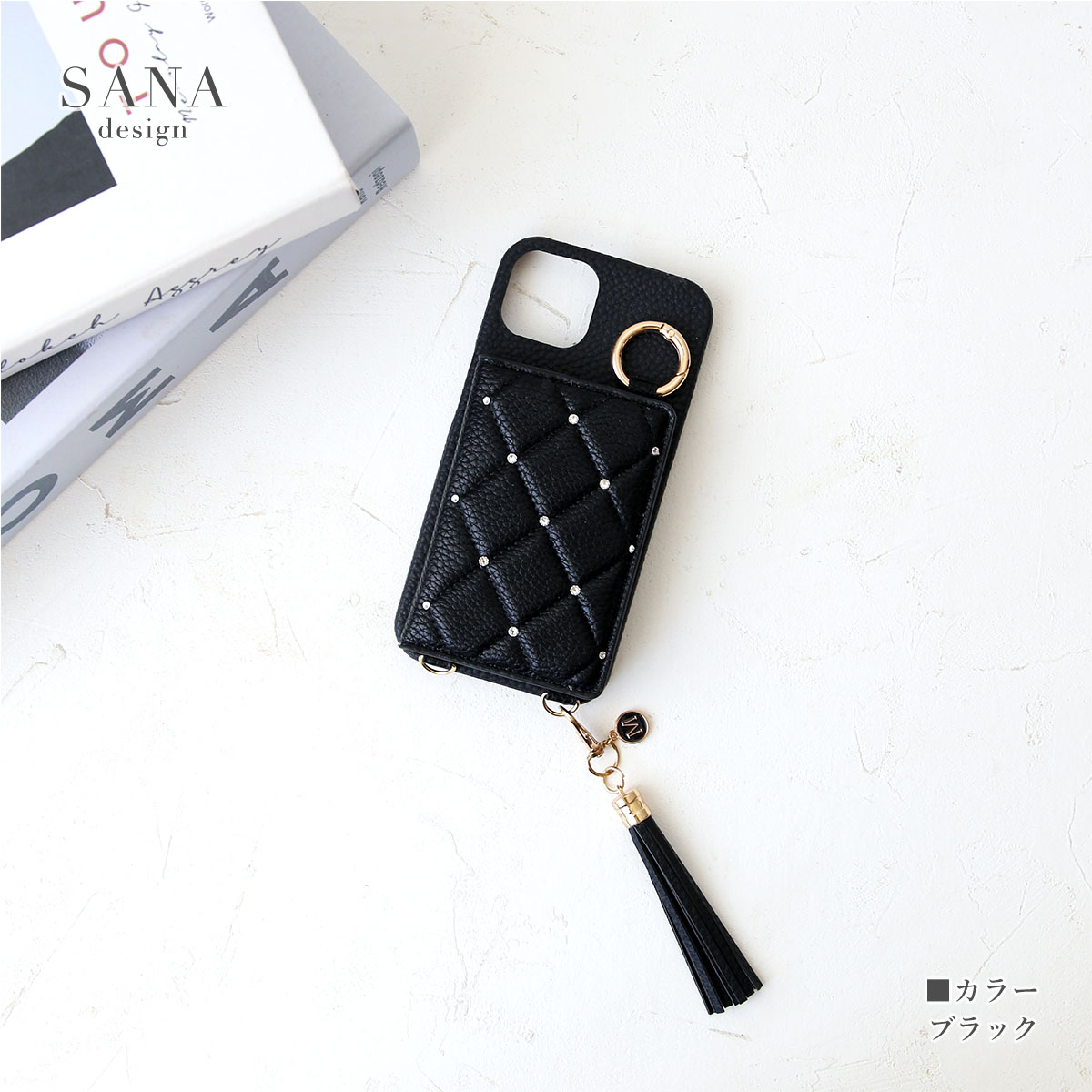 iPhone 14 「 背面 ハード スワロ キルティング 」 iPhone14