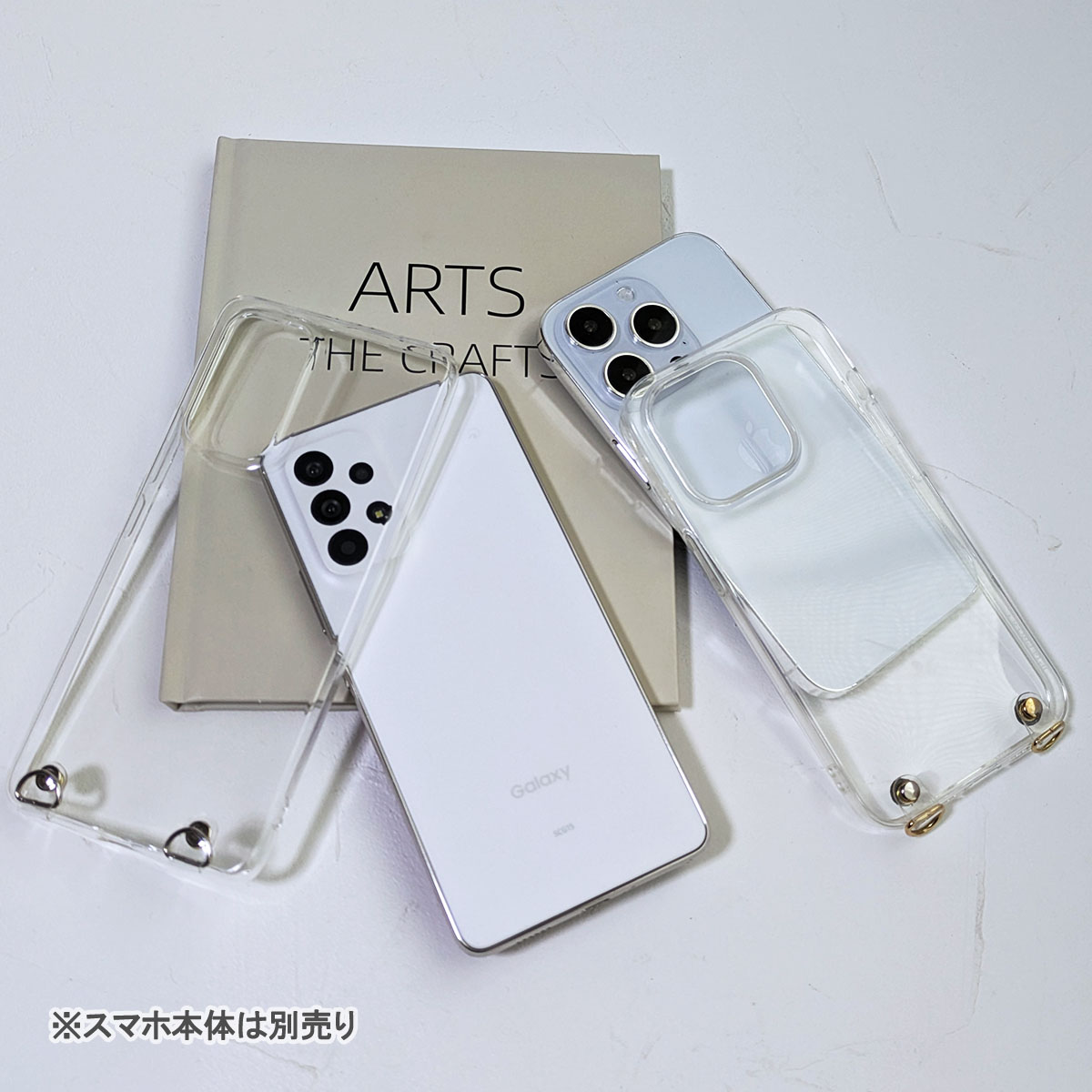 Galaxy A23 クリア ケース ショルダー SCG18 SC-56C ギャラクシー A23 透明 ストラップホール付き カバー 「 クリアフック付き ソフト クリア ケース 」｜izu｜14