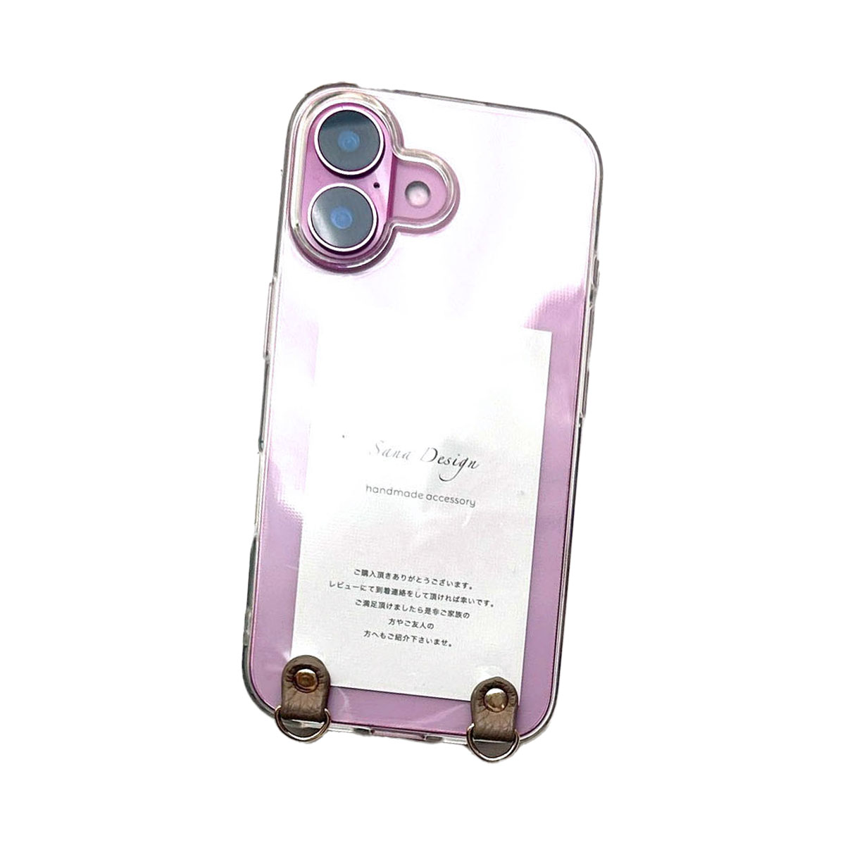 【極美品】CUSTYPE iPhone15 Pro ショルダーケース　ピンク iPhone iPhone15 ケース 透明 ストラップホール付き スマホケース 携帯