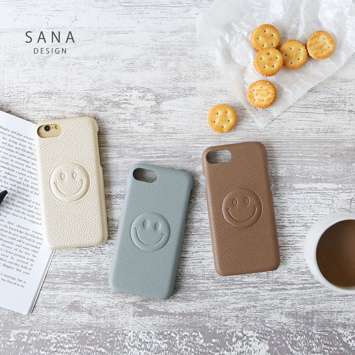 エンボス 背面型 にこちゃん イニシャル付き」ケース カバースマイル星カバーニコニコイニシャルにこちゃん