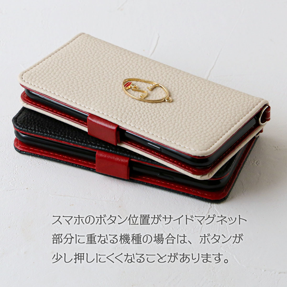 iPhone14 13 ケース 手帳型 アイフォン14 13 スマホ カバー ブラック シンプル ホワイト カード 「 個性派 デザイン フェイス 」｜izu｜05