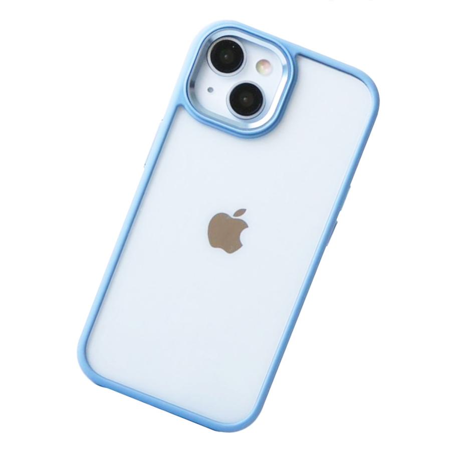 iPhone15 クリア ケース ハイブリッド アイフォン15 透明 カバー ステッカー 耐衝撃 写真 「 カラー フレーム  ハイブリッド クリア ケース 」｜izu｜06