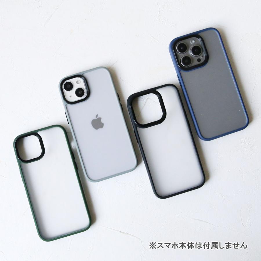 iPhone14 Pro クリア ケース 半透明 アイフォン14 プロ ハイブリッド カバー つや消し 耐衝撃 「  ノスタルジック カラー マット ケース 」｜izu｜20