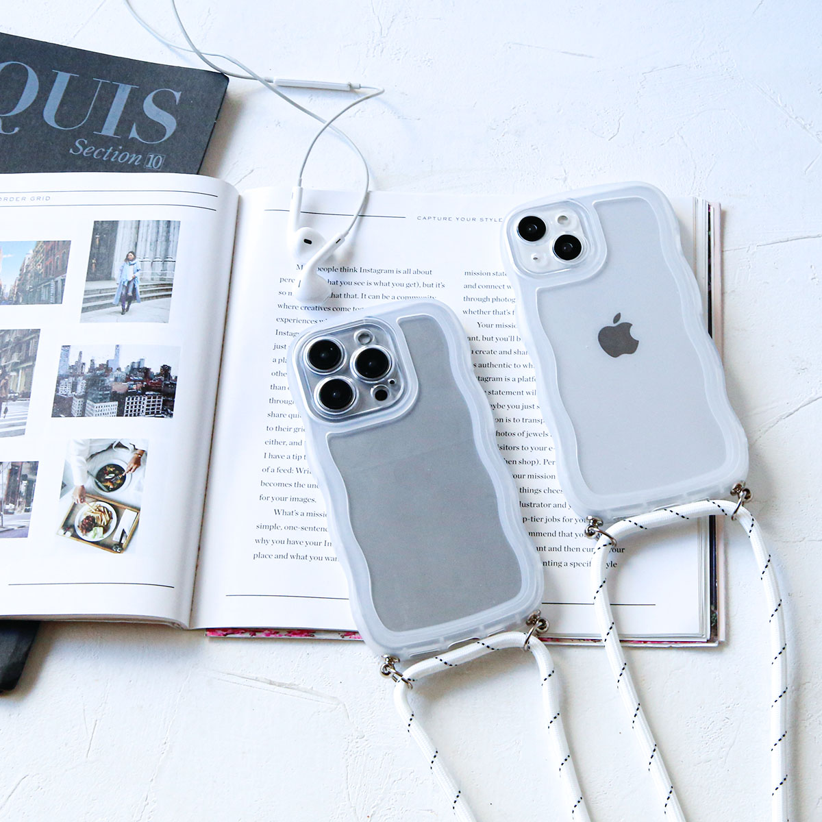 iPhone 16 もこもこ なみなみ カバー ショルダー ストラップ スマホ 型