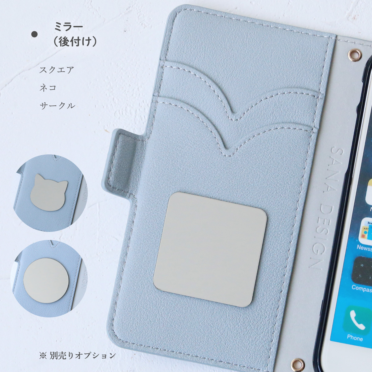 iPhone15 Plus ケース 手帳型 アイフォン15 プラス 刻印 アルファベット ハンドメイド くすみカラー 「 超 薄型 イニシャル 型押し 」｜izu｜19