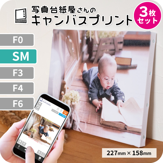 キャンバスプリント アートパネル オーダー SMサイズ 3枚セット 227mm×158mm フォト 写真 印刷 ファブリックパネル 送料無料 イズミダイシ プレゼント｜izumidaishi