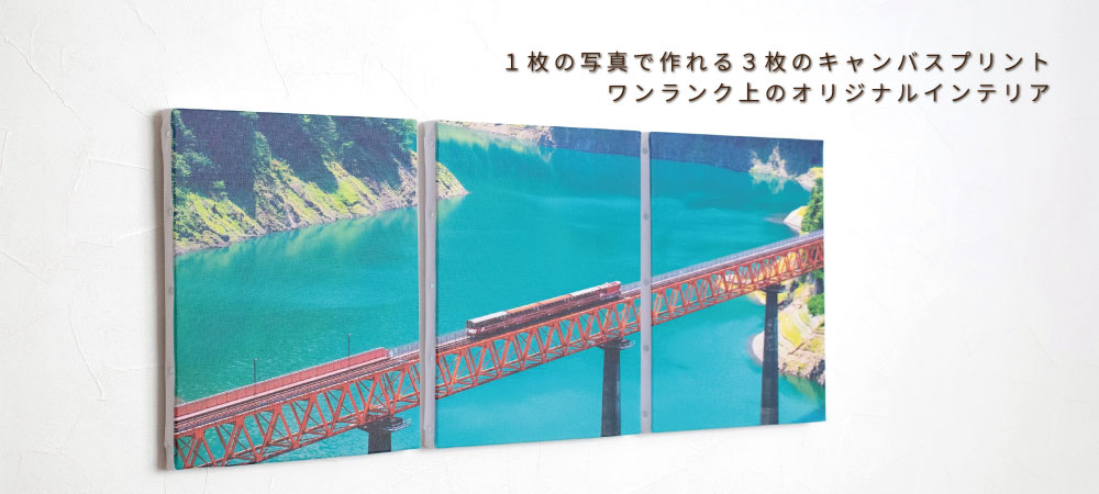 最短当日発送／ キャンバスプリント 分割タイプ アートパネル 3枚組