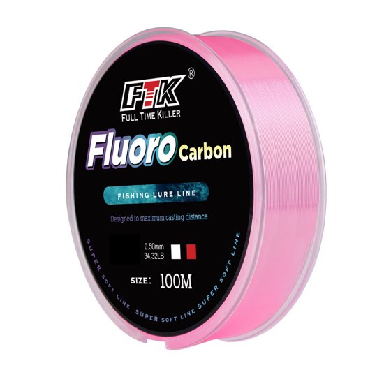 フロロカーボンライン ピンク グリーン クリア 100m 0.8号 1号 1.5号