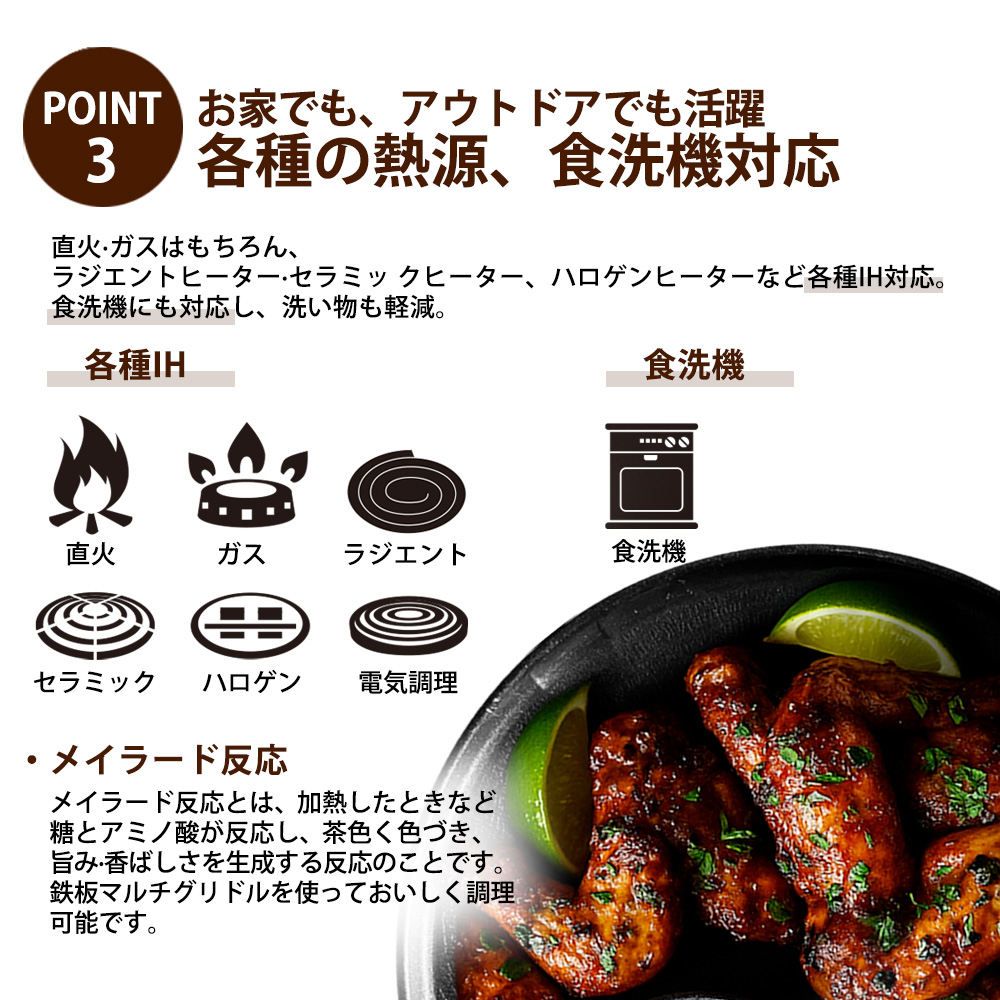 鉄板マルチグリドル縁型23cm