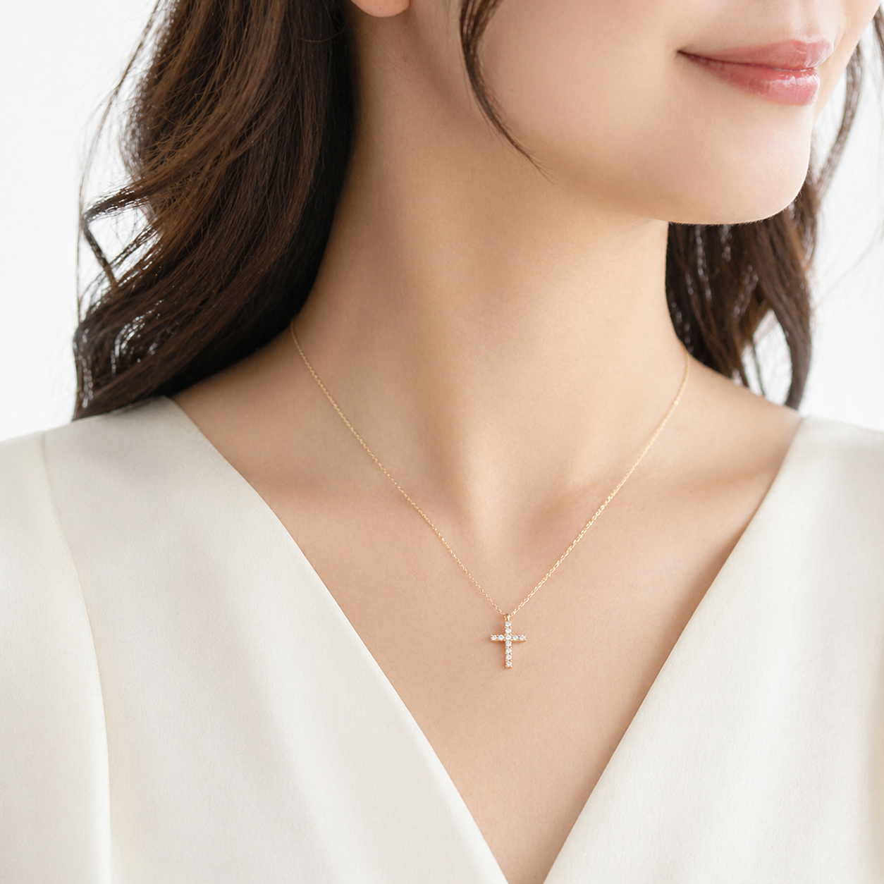 リバーシブルダイヤネックレス ネックレス k10 ダイヤモンド クロス リバーシブル 2way 10金 ブラック