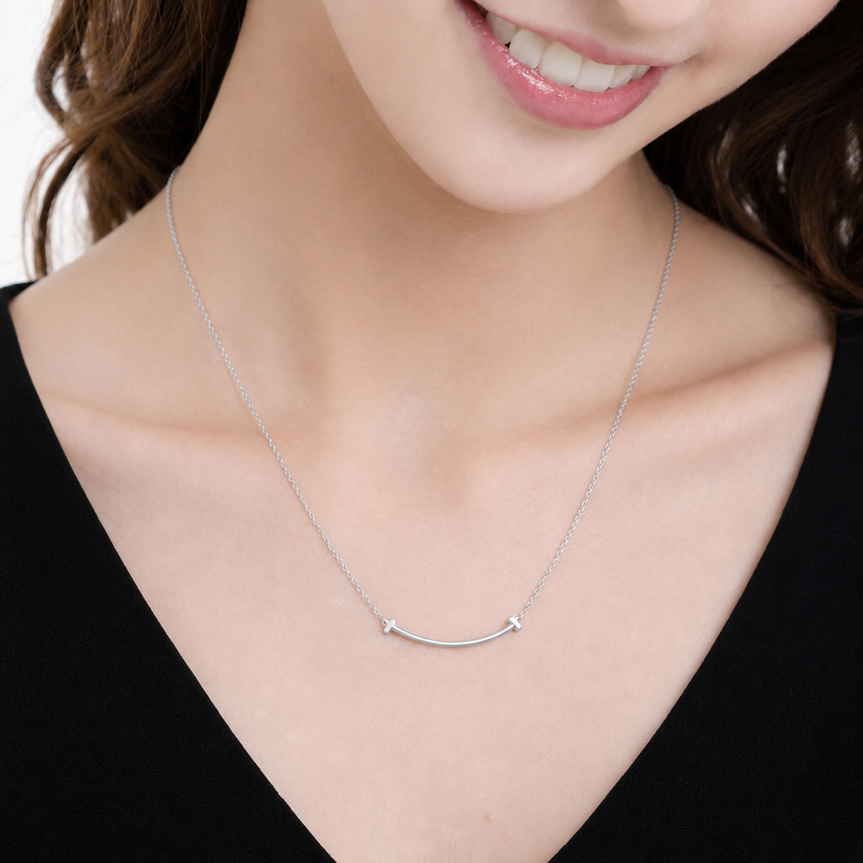 スマイルネックレス k18 レディース 18k ゴールド 金属アレルギー対応