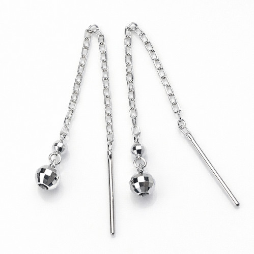 10金 ピアス k10 10k 短め ショート ホワイトゴールド ミラーボール