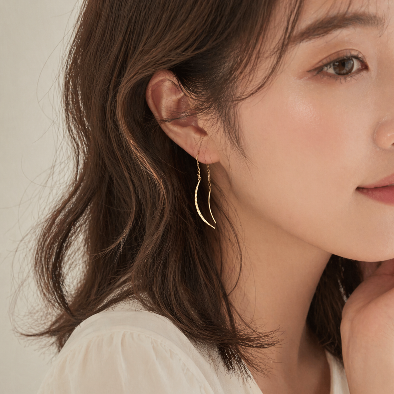 18金 ピアス  短め ショート K18 アメリカンピアス チェーン k18 イエローゴールド ホワイトゴールド ピンクゴールド yg pg wgの画像