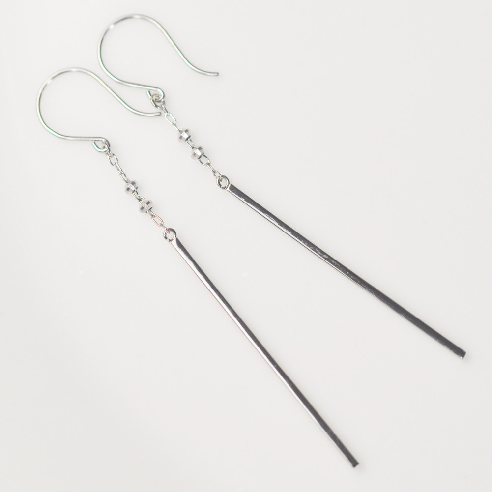 ピアス プラチナ900 バー ロング フック pt900 送料無料 : ジュエリー