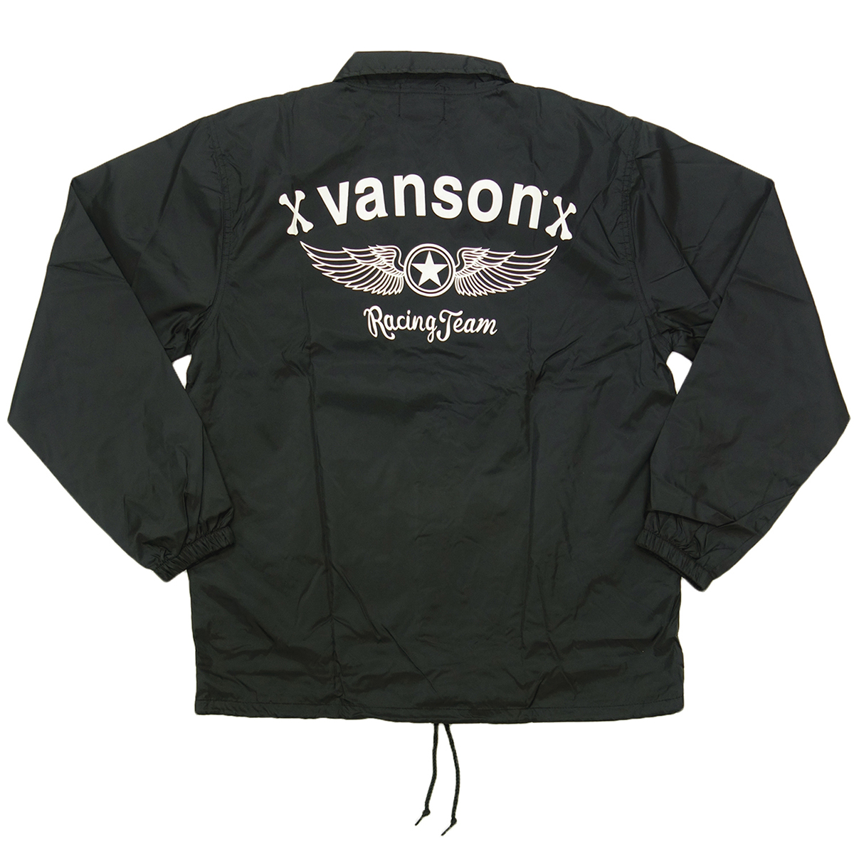 VANSON（バンソン） ナイロン コーチジャケット メンズ 黒 NVSL-2207