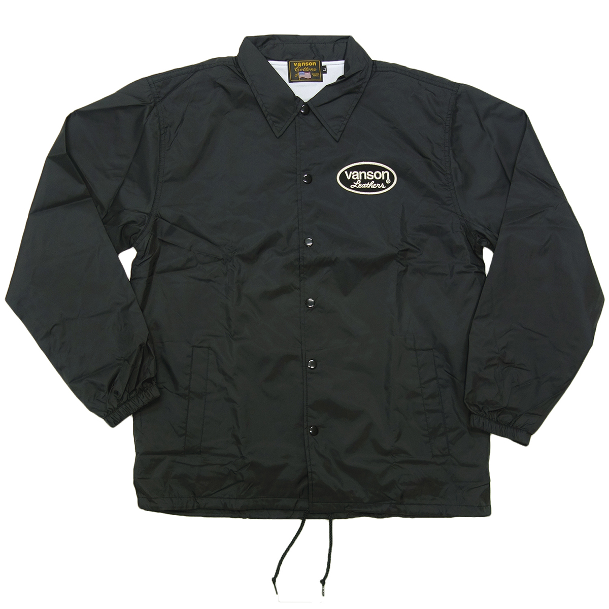 VANSON（バンソン） ナイロン コーチジャケット メンズ 黒 NVSL-2207